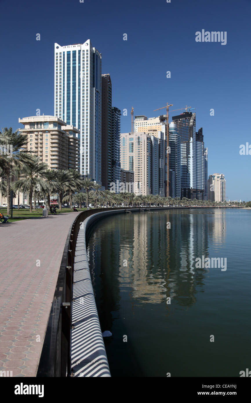 Promenade in Sharjah, Vereinigte Arabische Emirate Stockfoto