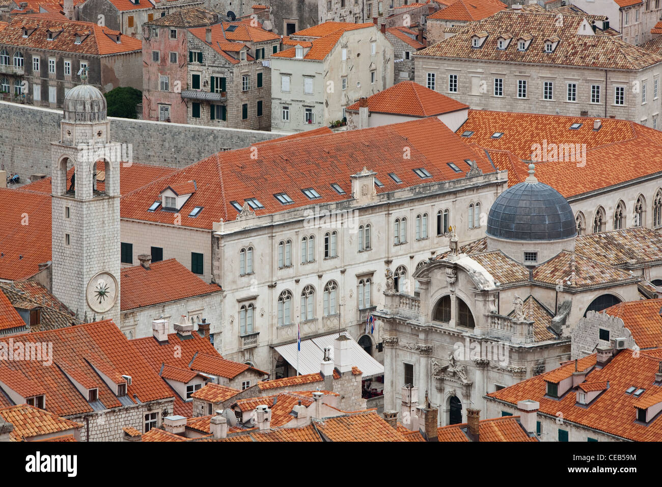 Dächer in der Altstadt von Dubrovnik, Kroatien Stockfoto