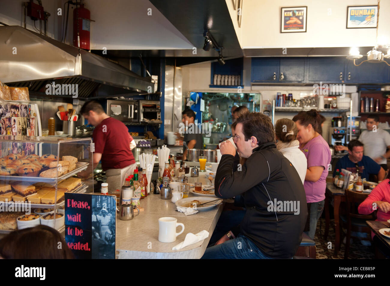 Der ursprüngliche Dottie True Blue Cafe. Der Jones Street, Filet Lage, San Francisco. Kalifornien. USA. Stockfoto