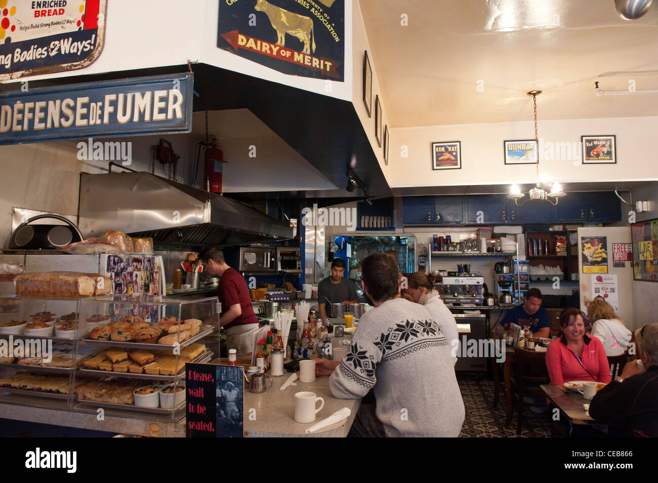 Der ursprüngliche Dottie True Blue Cafe. Der Jones Street, Filet Lage, San Francisco. Kalifornien. USA. Stockfoto