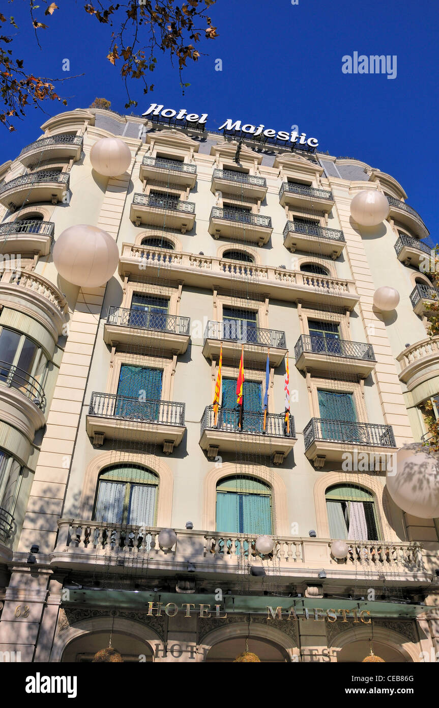 Barcelona, Spanien. Hotel Majestic am Passeig de Gracia. Außen Stockfoto
