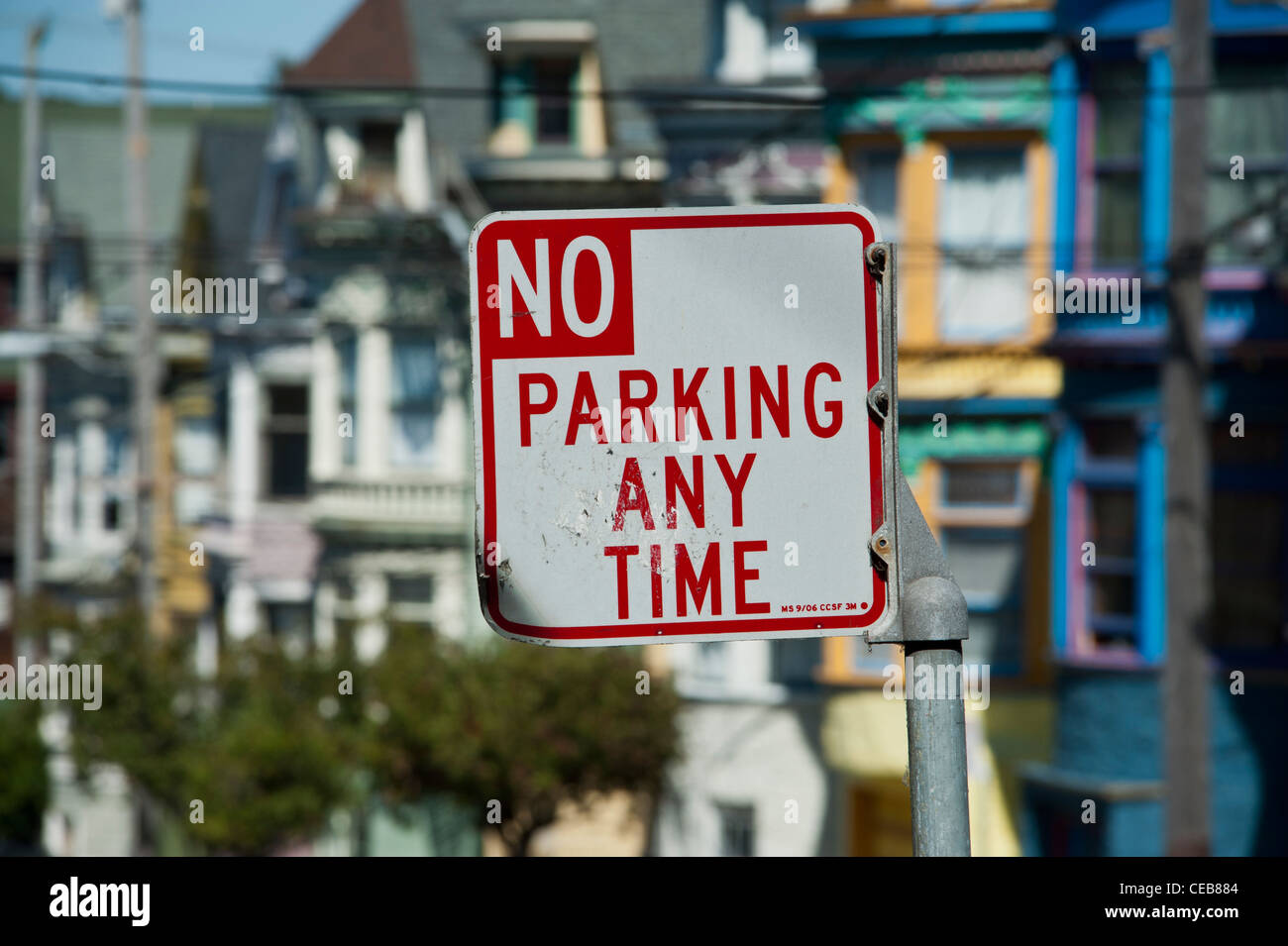 Kein Parkplatz. Die Haight Ashbury Viertel von San Francisco in Kalifornien, USA Stockfoto