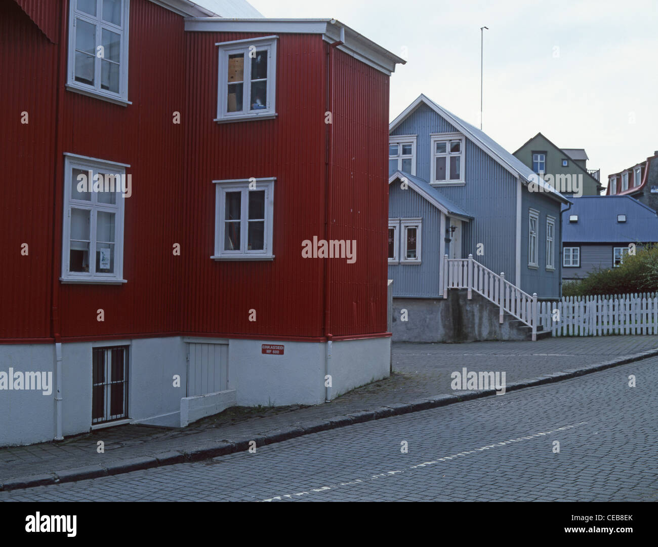 Traditionelle Häuser, Reykjavik, Island Stockfoto