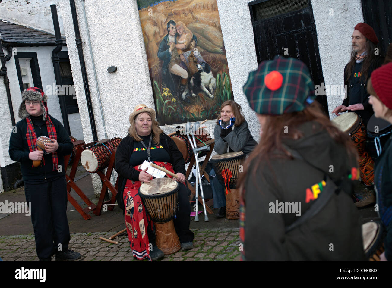 Dumfries Trommeln band Stockfoto