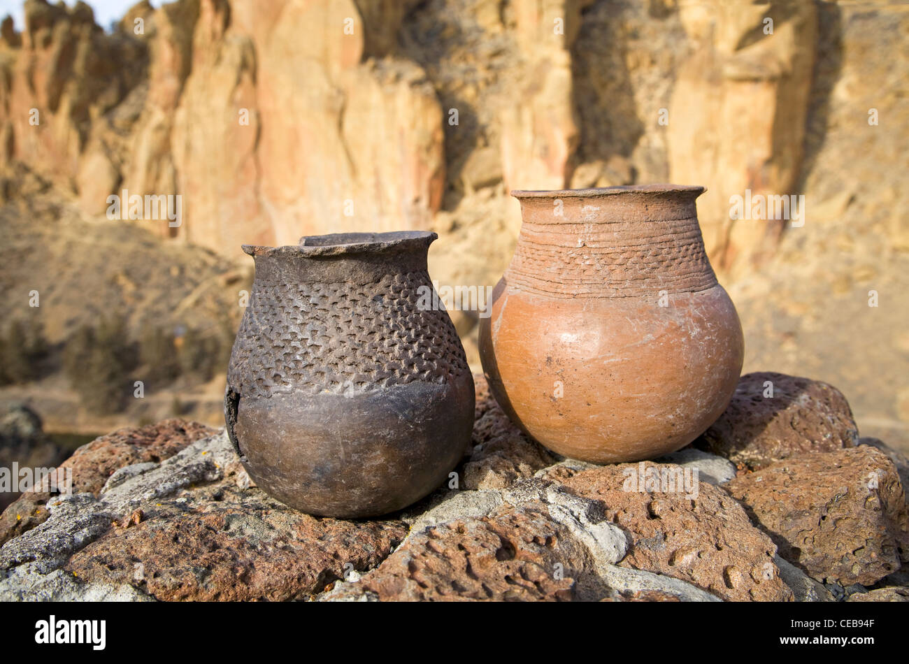 Native American, Mogollon Dienstprogramm prähistorische Keramik, aus der Tularosa Basin New Mexico ca. 1.000 n. Chr. Stockfoto