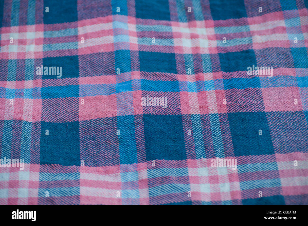 Tartan-Muster auf einer Picknickdecke Stockfoto