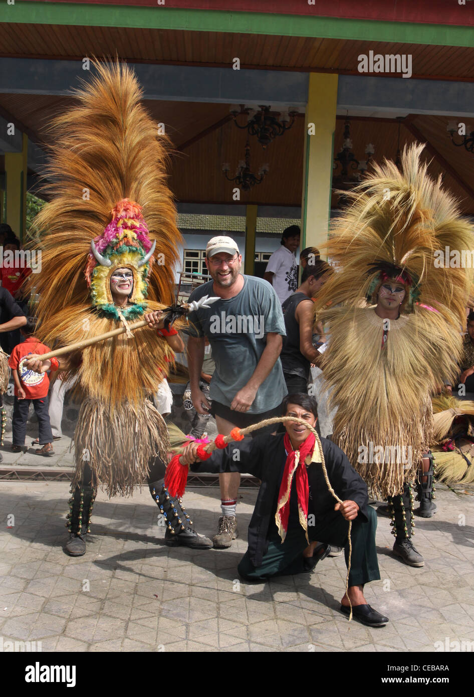 Indonesische Tracht während der show Yogyakarta Indonesien Stockfoto