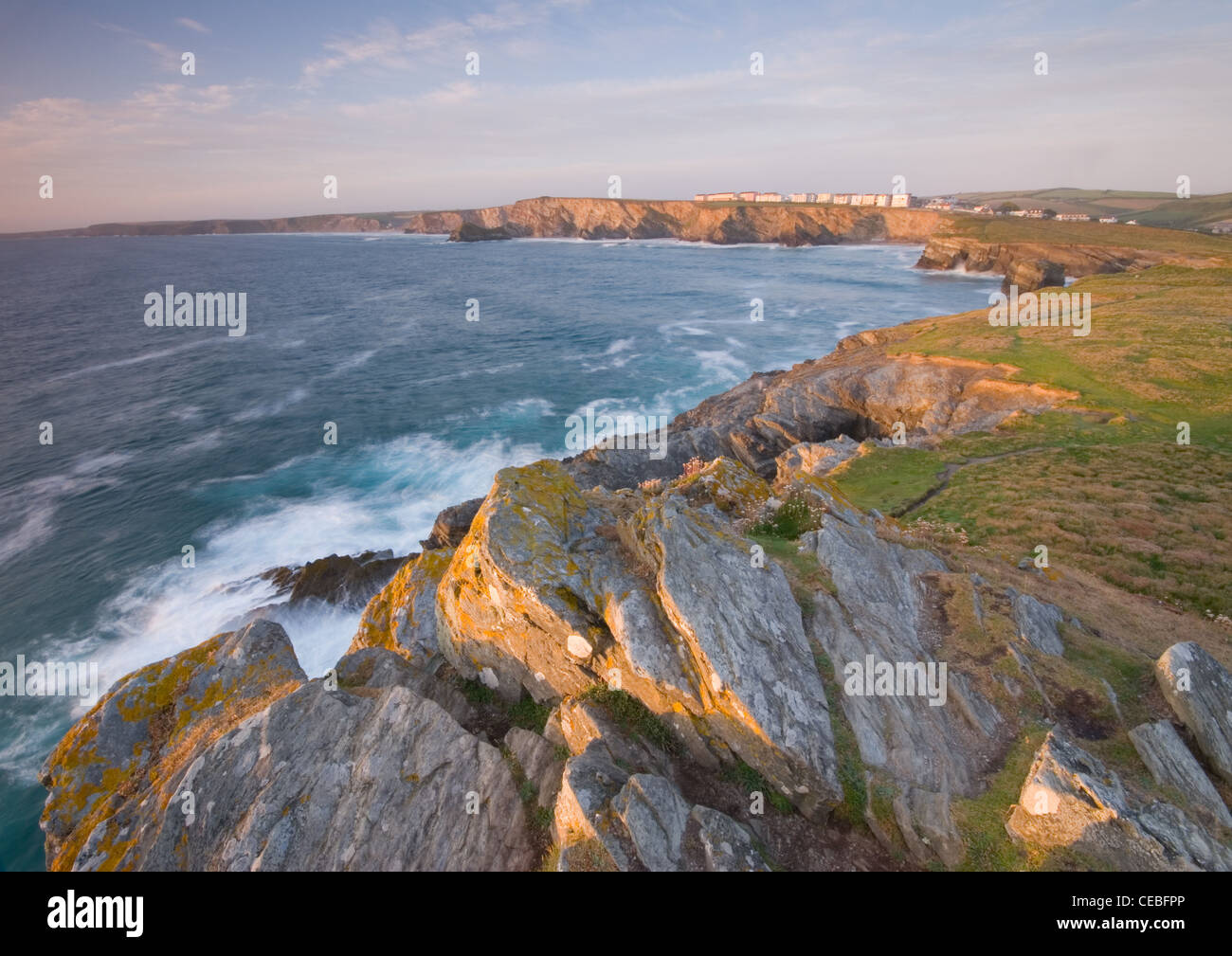 Trevelgue Head nördlich von Newquay an der Cornish Küste Stockfoto