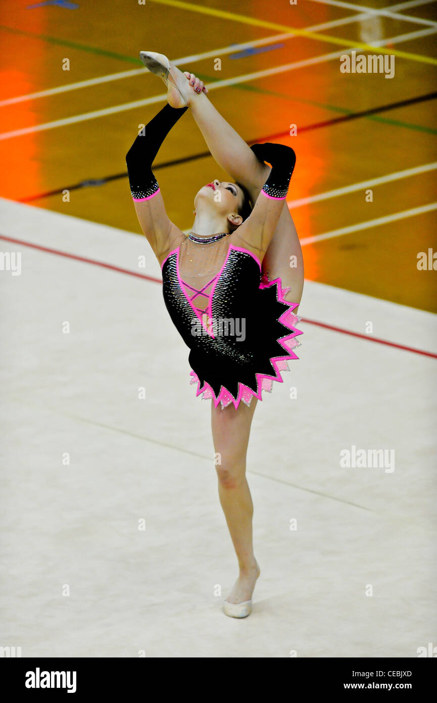 26.06.2011 britische rhythmische Gymnastik-Meisterschaften von Fenton Manor in Stoke on Trent.Francesca Jones Senior Champion Stockfoto