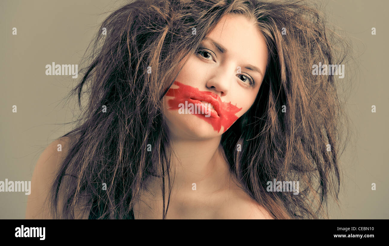 Lippenstift Verschmiert Stockfotos und -bilder Kaufen - Alamy