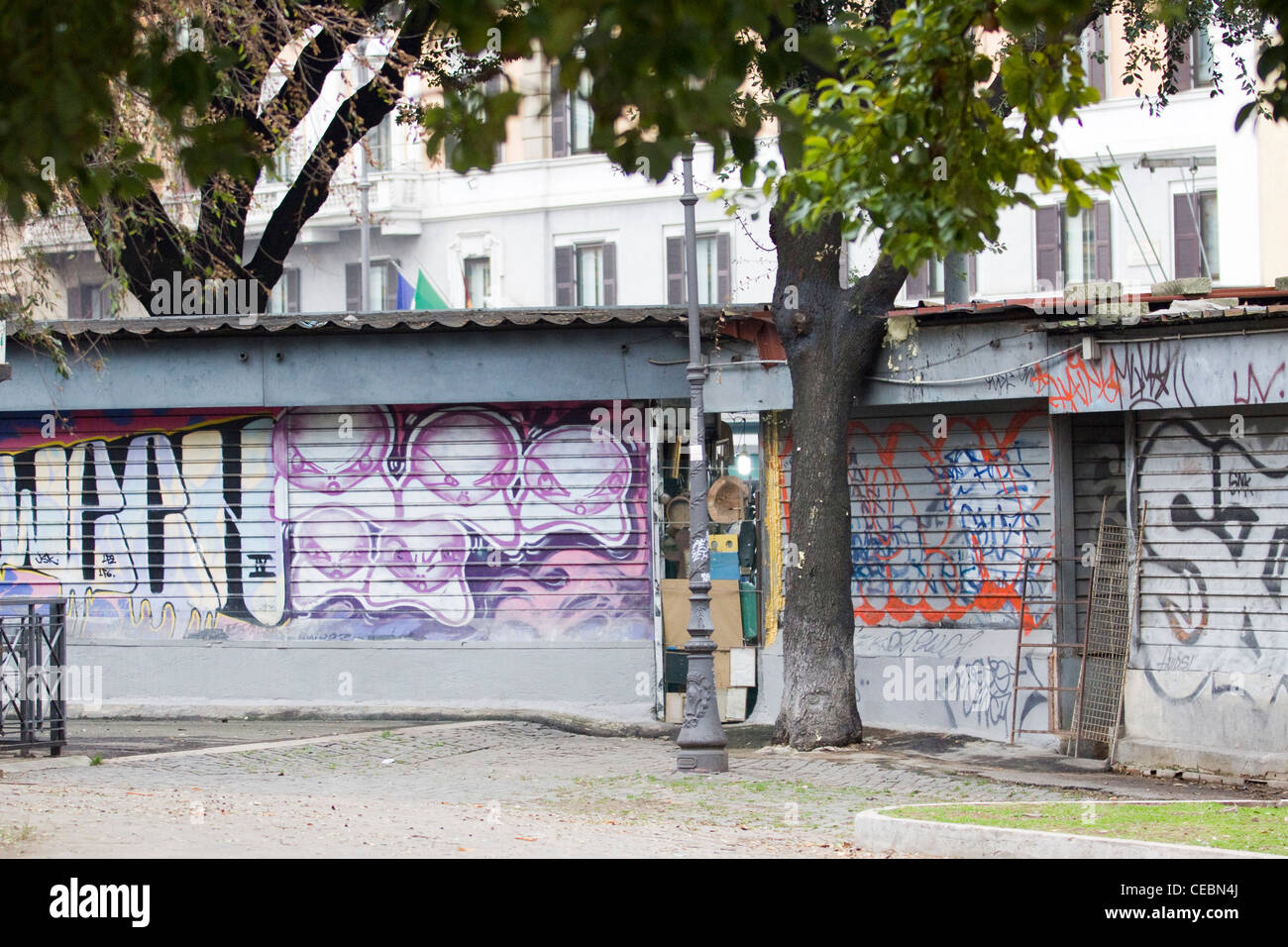 Graffiti auf den Straßen von Rom Italien Stockfoto