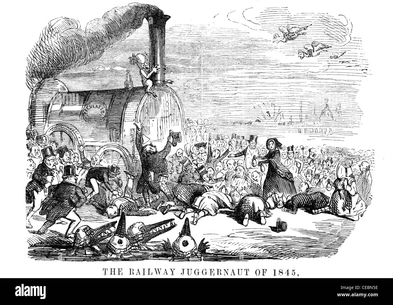 Punch-Karikatur 1845: Der Bahnhof Moloch Stockfoto