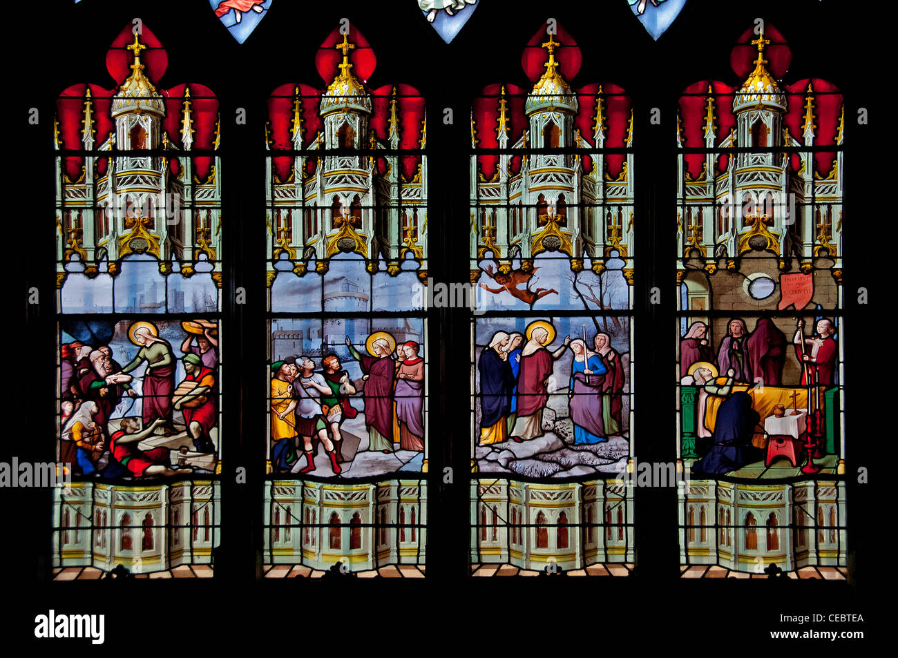 Glasfenster Saint-Étienne-du-Mont ist eine Kirche in Paris Frankreich Stockfoto