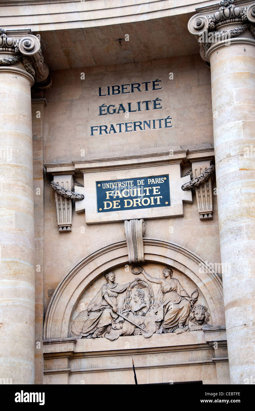 Place De La Sorbonne Universität in Paris Frankreich Stockfoto