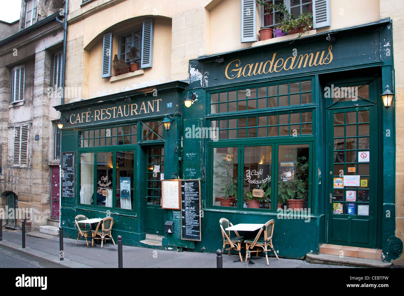 Café Restaurant Gaudeamus La Sorbonne Quartier Latin Paris Frankreich Stockfoto