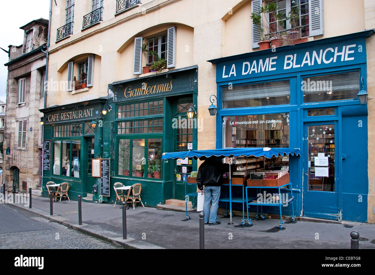 Café Restaurant Gaudeamus - Quartier Latin La Dame Blanche La Sorbonne Paris Frankreich Stockfoto