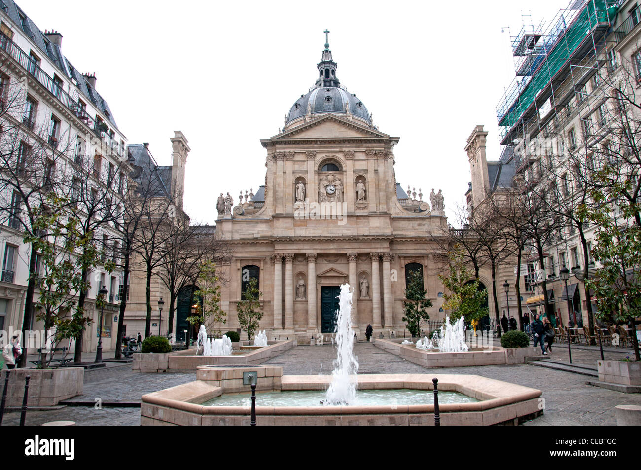 Place De La Sorbonne Universität in Paris Frankreich Stockfoto