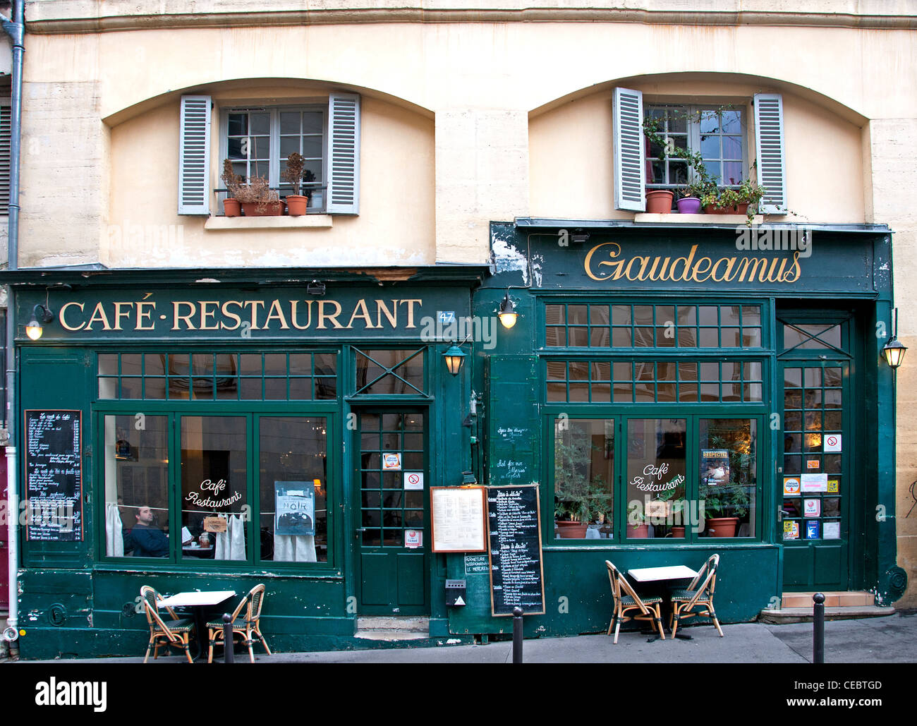 Café Restaurant Gaudeamus La Sorbonne Quartier Latin Paris Frankreich Stockfoto
