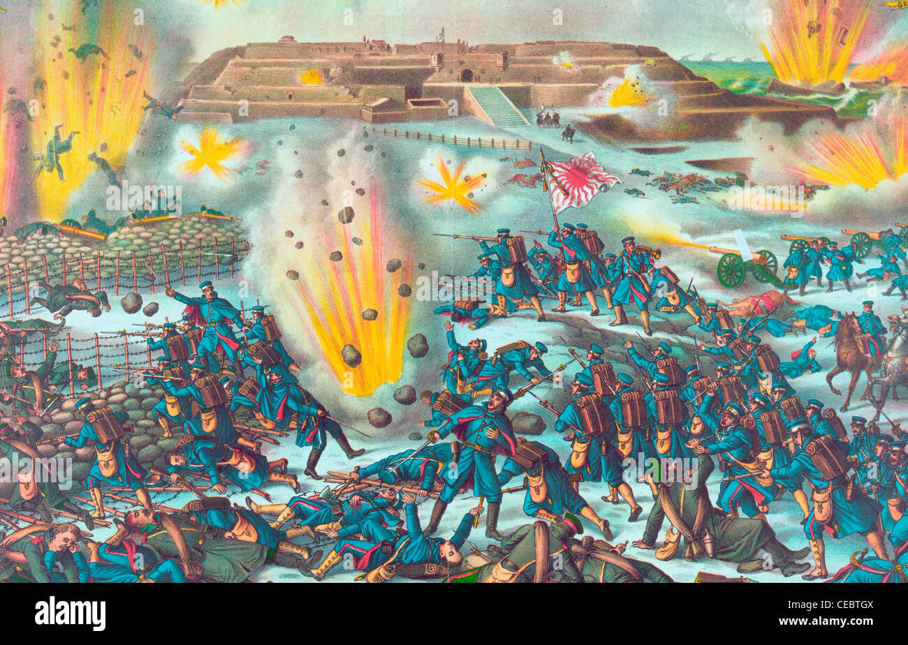 Letzte Ladung und Erfassung von Port Arthur während der Russo-Japanischen Krieg 1905 Stockfoto