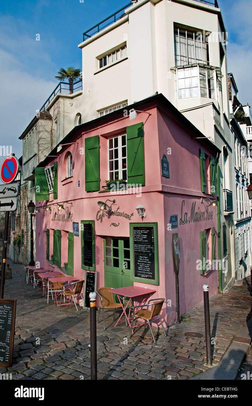 Lapin Agile berühmten Montmartre Kabarett am 22 Rue des Saules 18. Arrondissement Pariss Frankreich Französisch Stockfoto