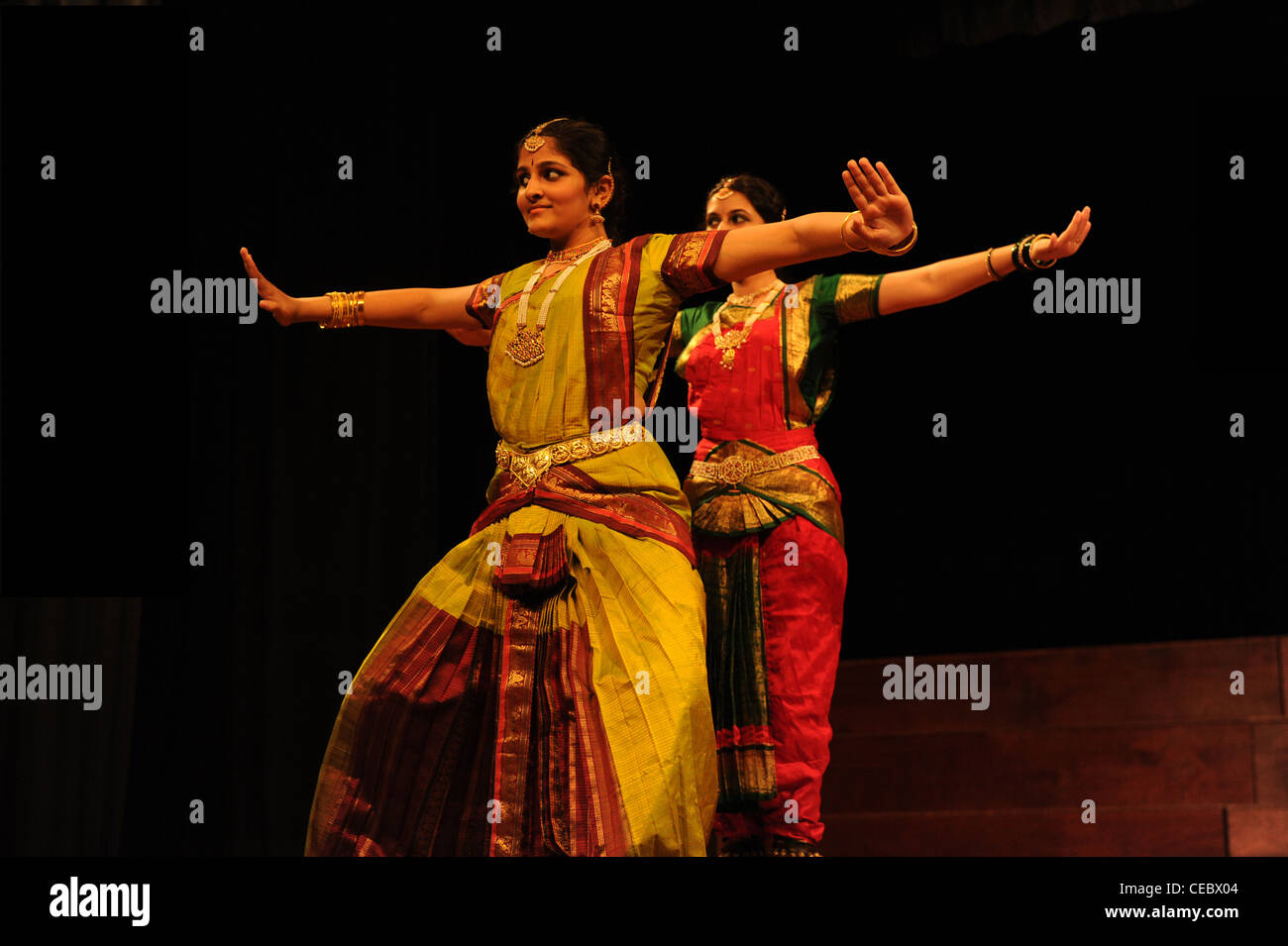 Bharat Natyam Leistung, Indien Stockfoto