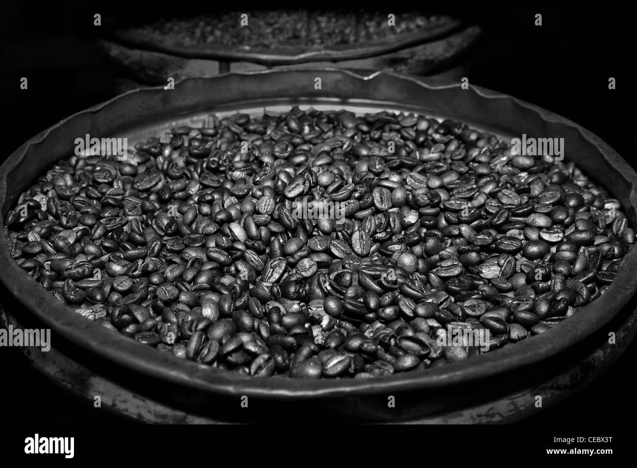 Geröstete Kaffeebohnen Stockfoto