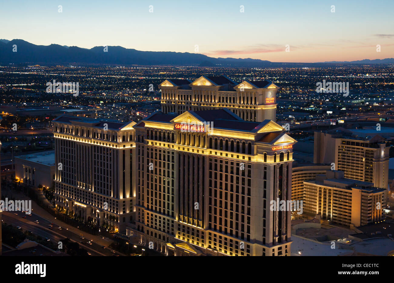 USA, Nevada, Las Vegas Nacht Blick auf die Stadt Stockfoto