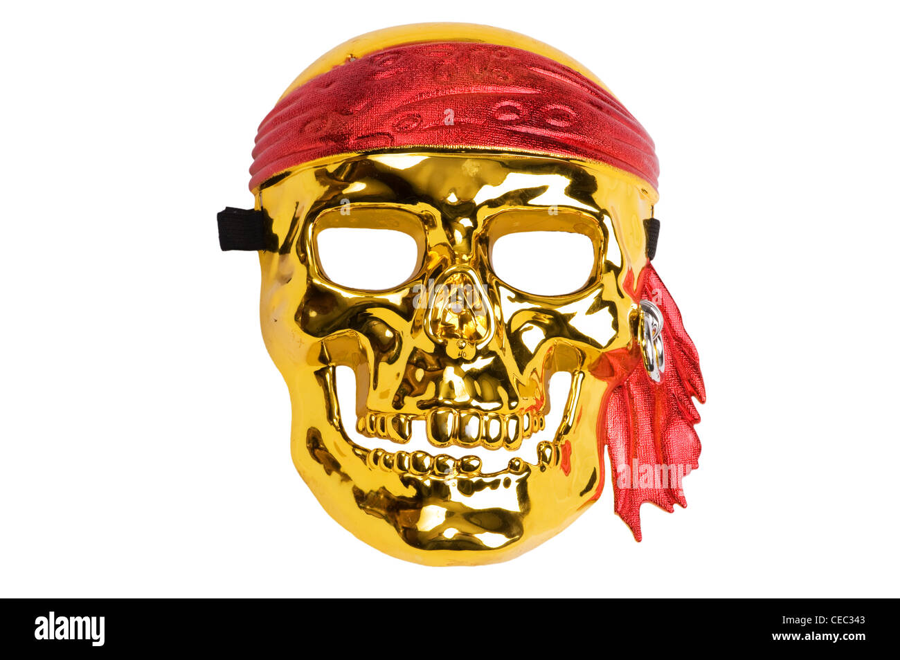 Objekt auf weiß - Totenkopf Pirat Maske Stockfoto
