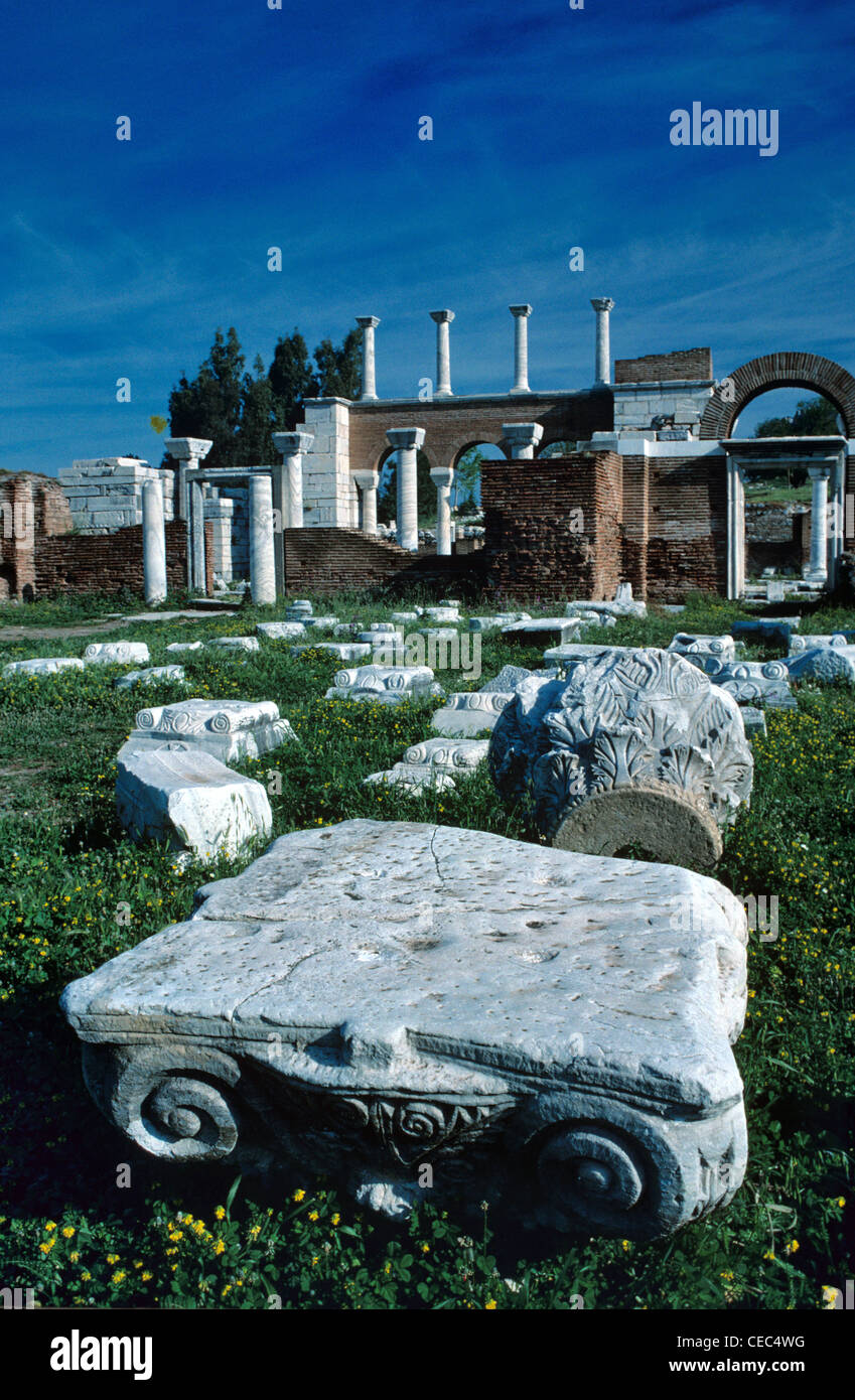 Griechisch-orthodoxe Kirche oder Basilika St. Johannes (c 6th) oder Johannes der Apostel Kirche & Grab, Grab oder Begräbnis, Ephesus, Selçuk, Tukey Stockfoto