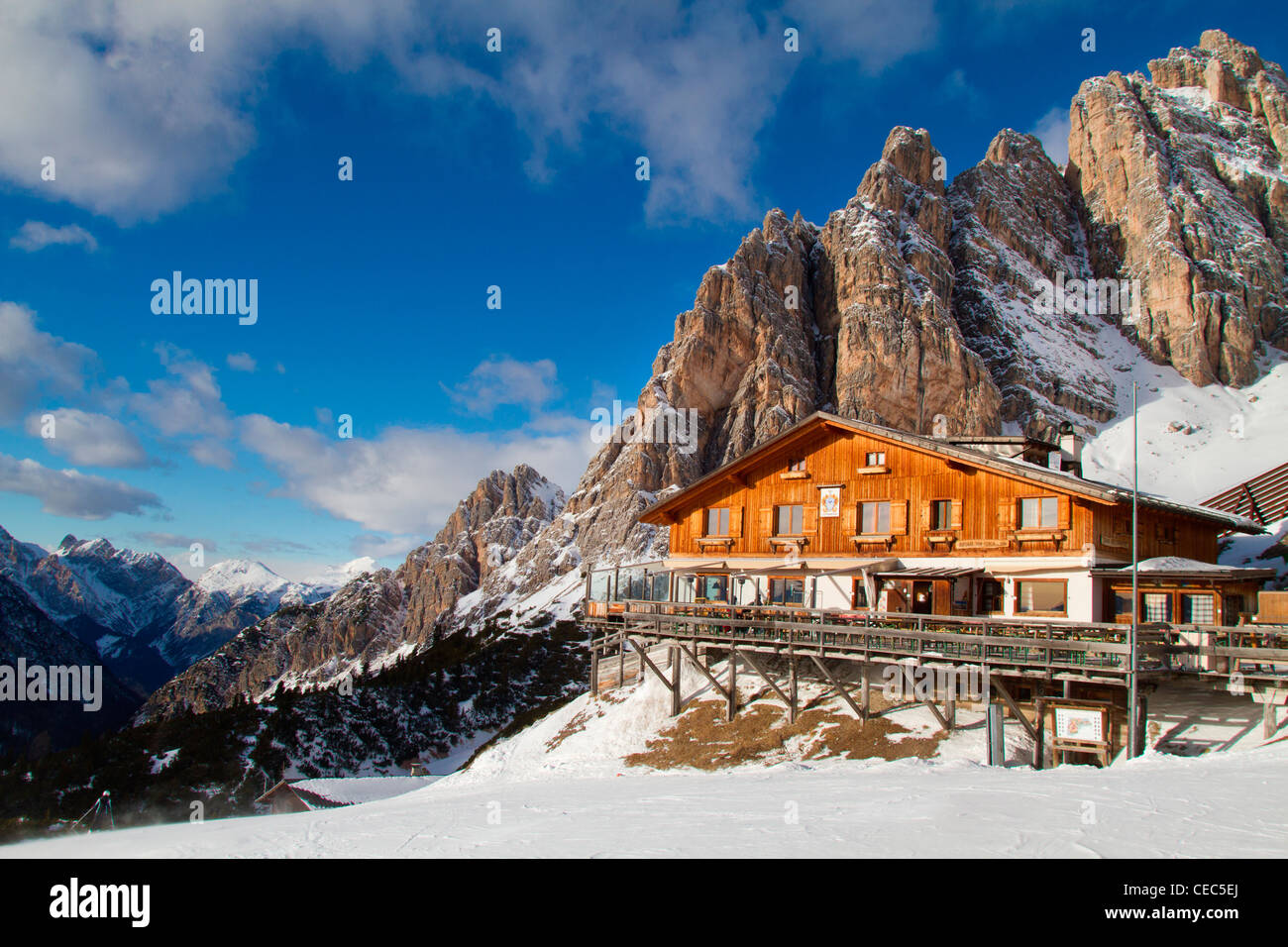 Rifugio Son Forca, Monte Cristallo, Cortina d ' Ampezzo, Dolomiten, Italien Stockfoto