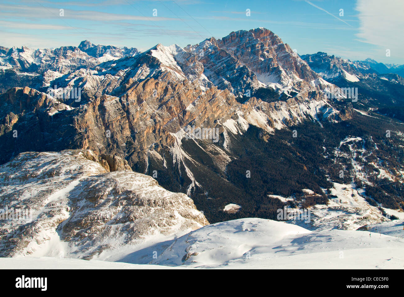 Monte Cristallo gesehen von Tofana, Cortina d ' Ampezzo, Dolomiten, Italien Stockfoto