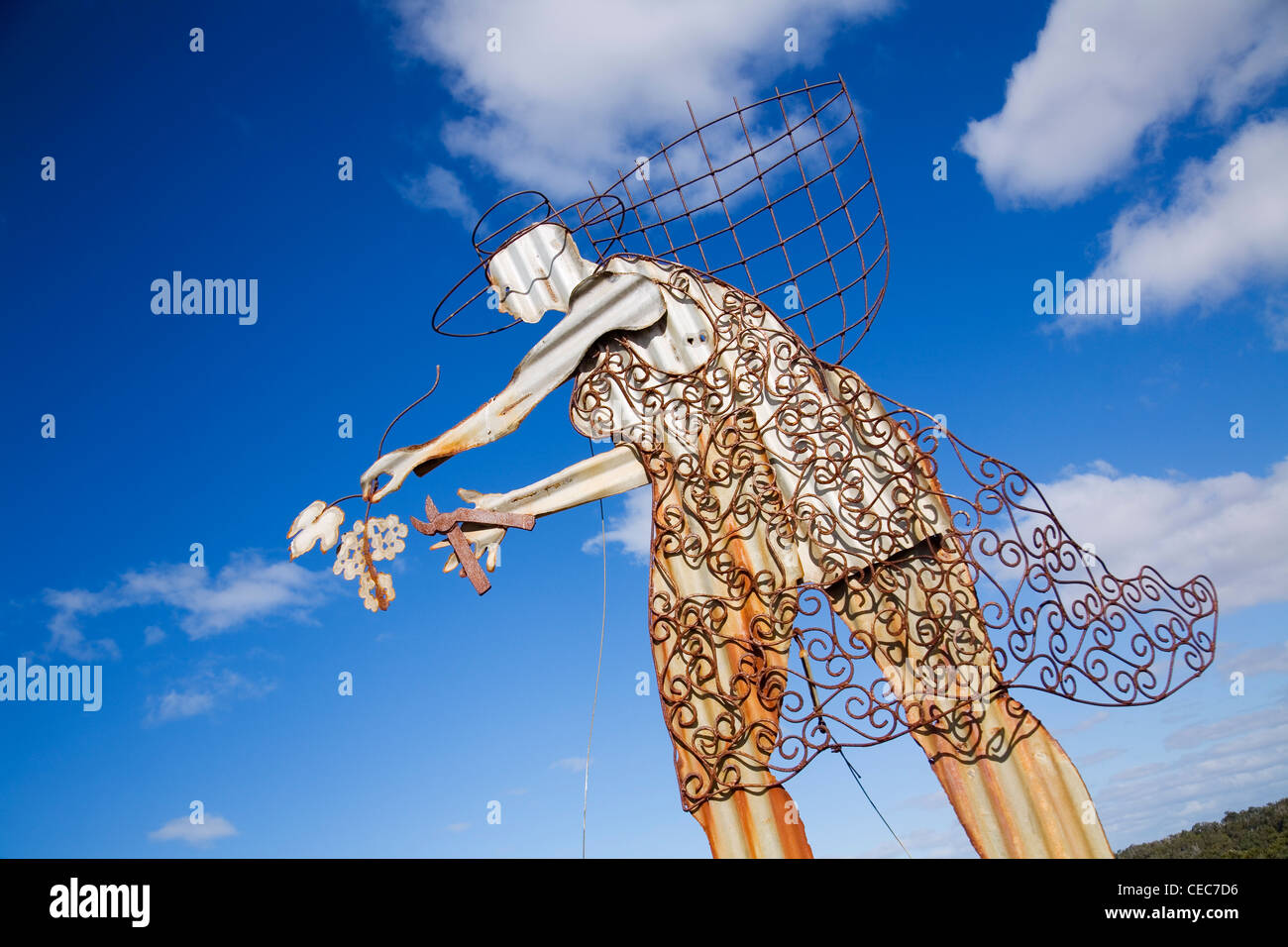 Weinlese-Skulptur.  Margaret River, Western Australia, Australien Stockfoto
