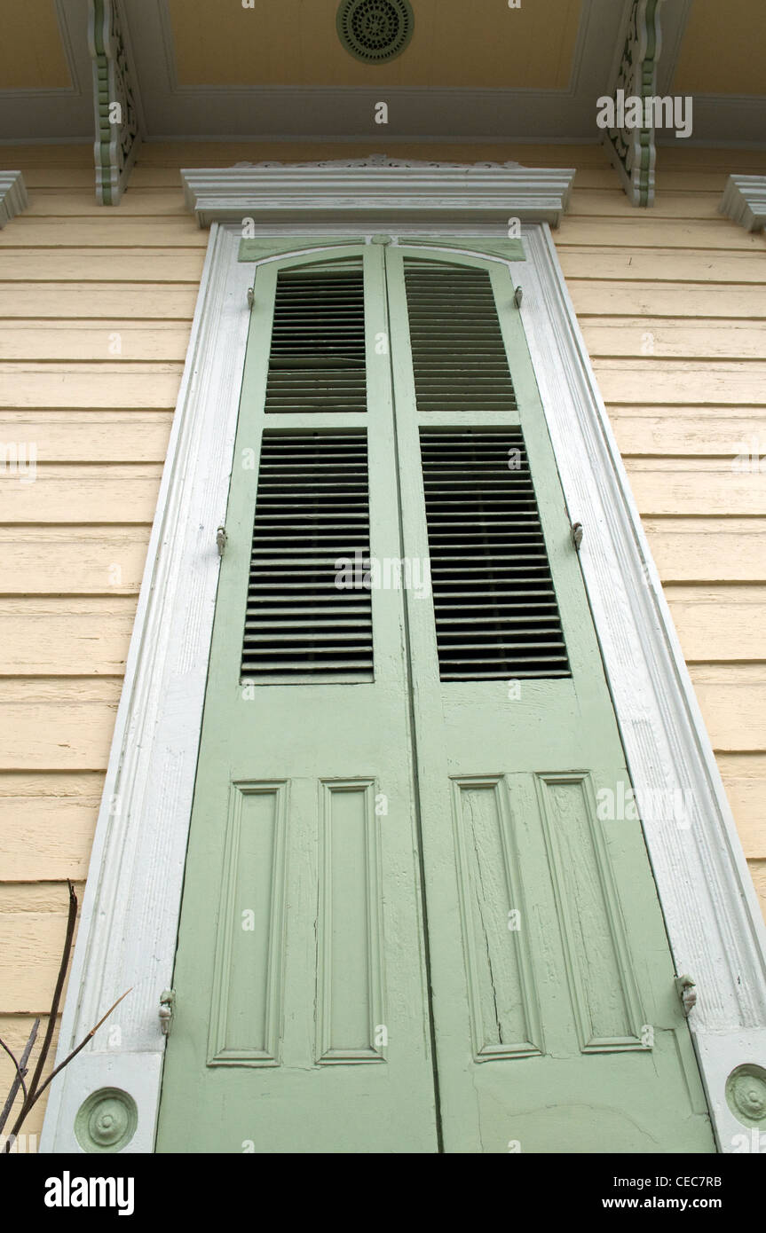 Historische Türen eines Hauses French Quarter in New Orleans Stockfoto