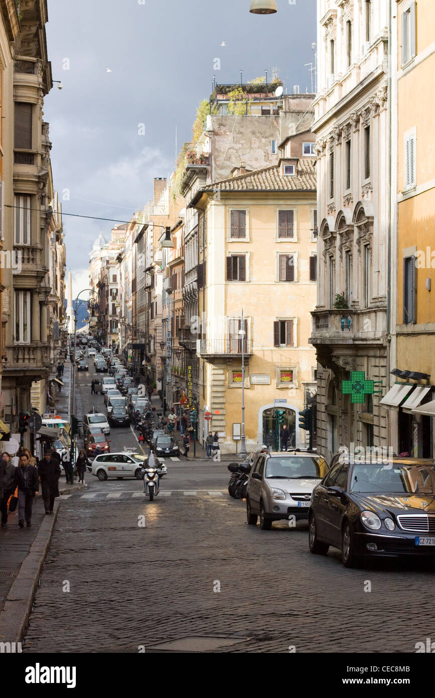 Blick auf die Straßen von Rom Italien Stockfoto