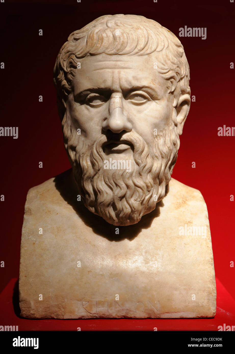 Marmorbüste 1. Jahrhundert n. Chr. der griechische Philosoph Platon Stockfoto
