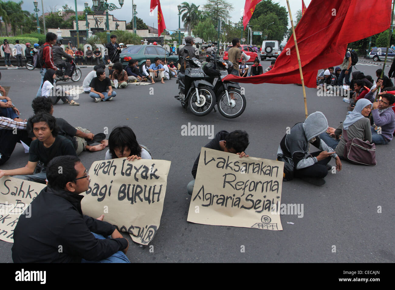 Anti-Regierung protestieren Sie Yogyakarta Indonesien Stockfoto