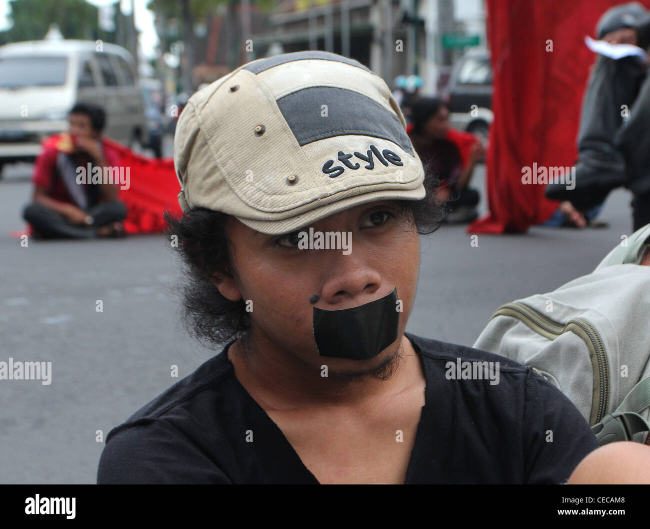 Anti-Regierung protestieren Sie Yogyakarta Indonesien Stockfoto