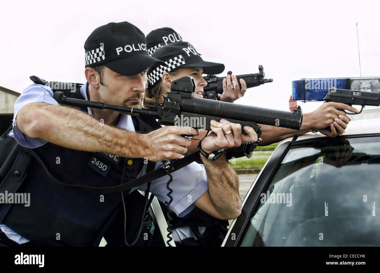 Simulierten Waffe Polizeiausbildung an MOD Wethersfield, UK Stockfoto