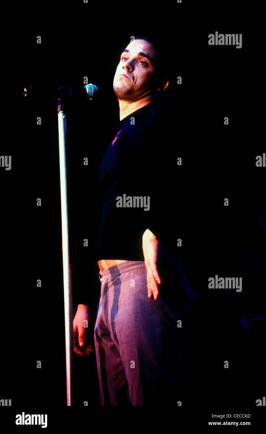 Britischer Sänger und Songwriter Robbie Williams Stockfoto