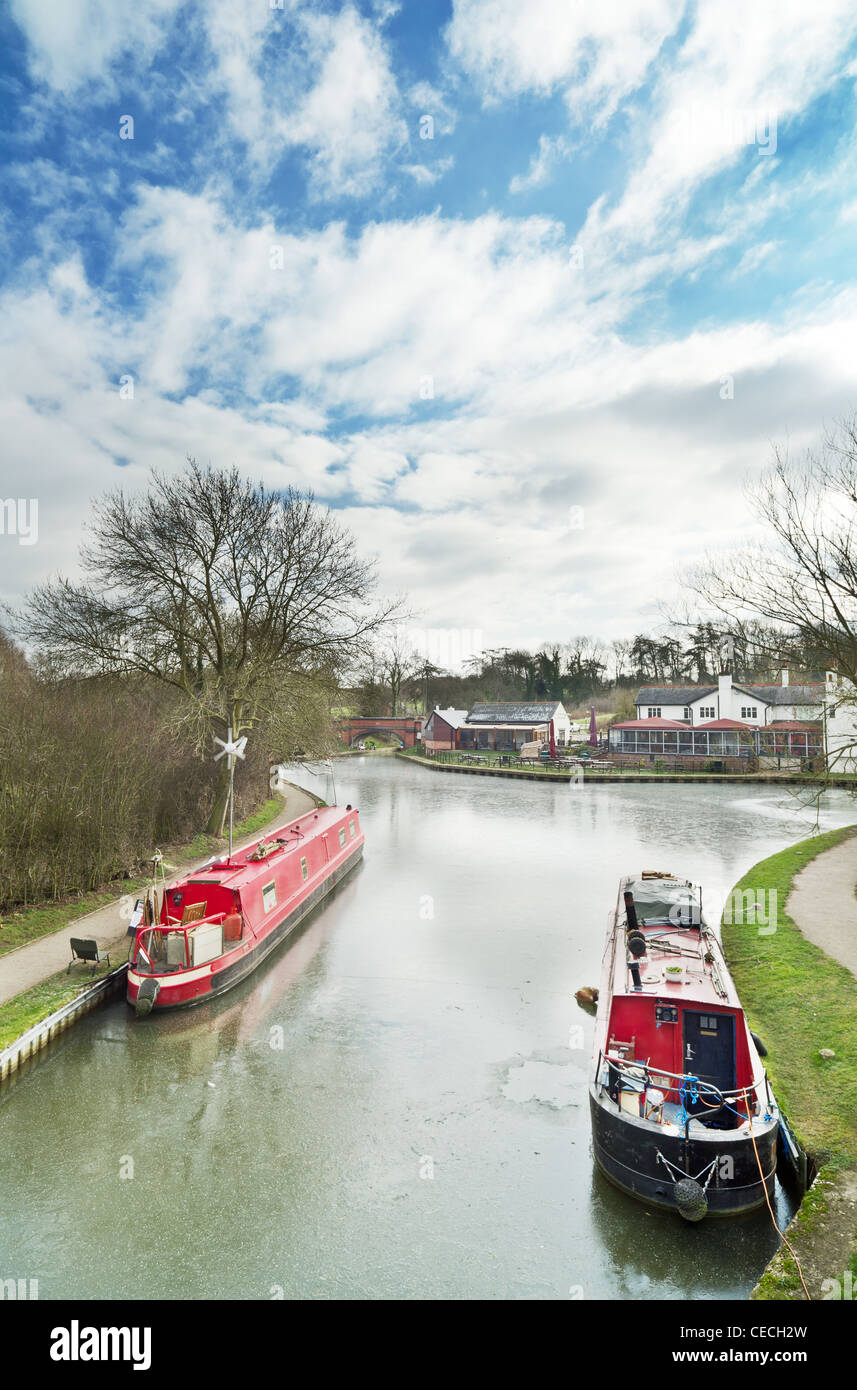 Grand union Canal bei Foxton sperrt. Stockfoto