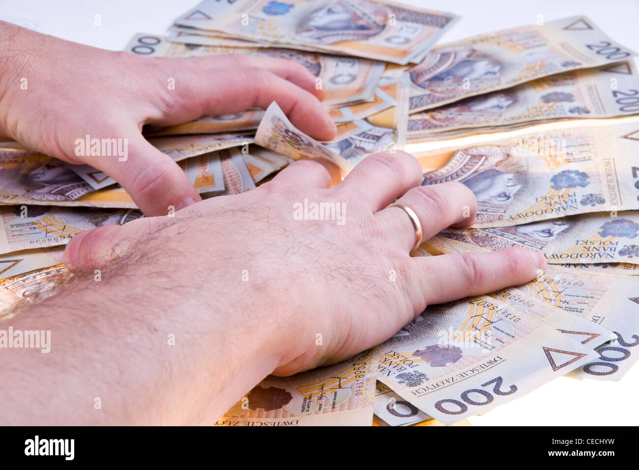 Polnische Geld 200 Zloty Stockfoto