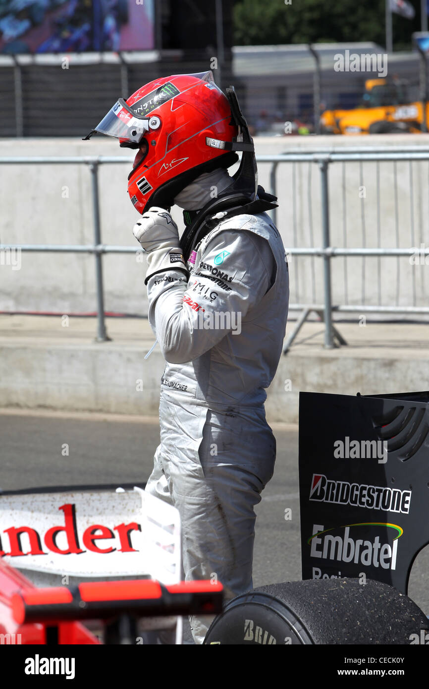 Michael Schumacher in der britischen Formel-1-Grand-Prix Stockfoto