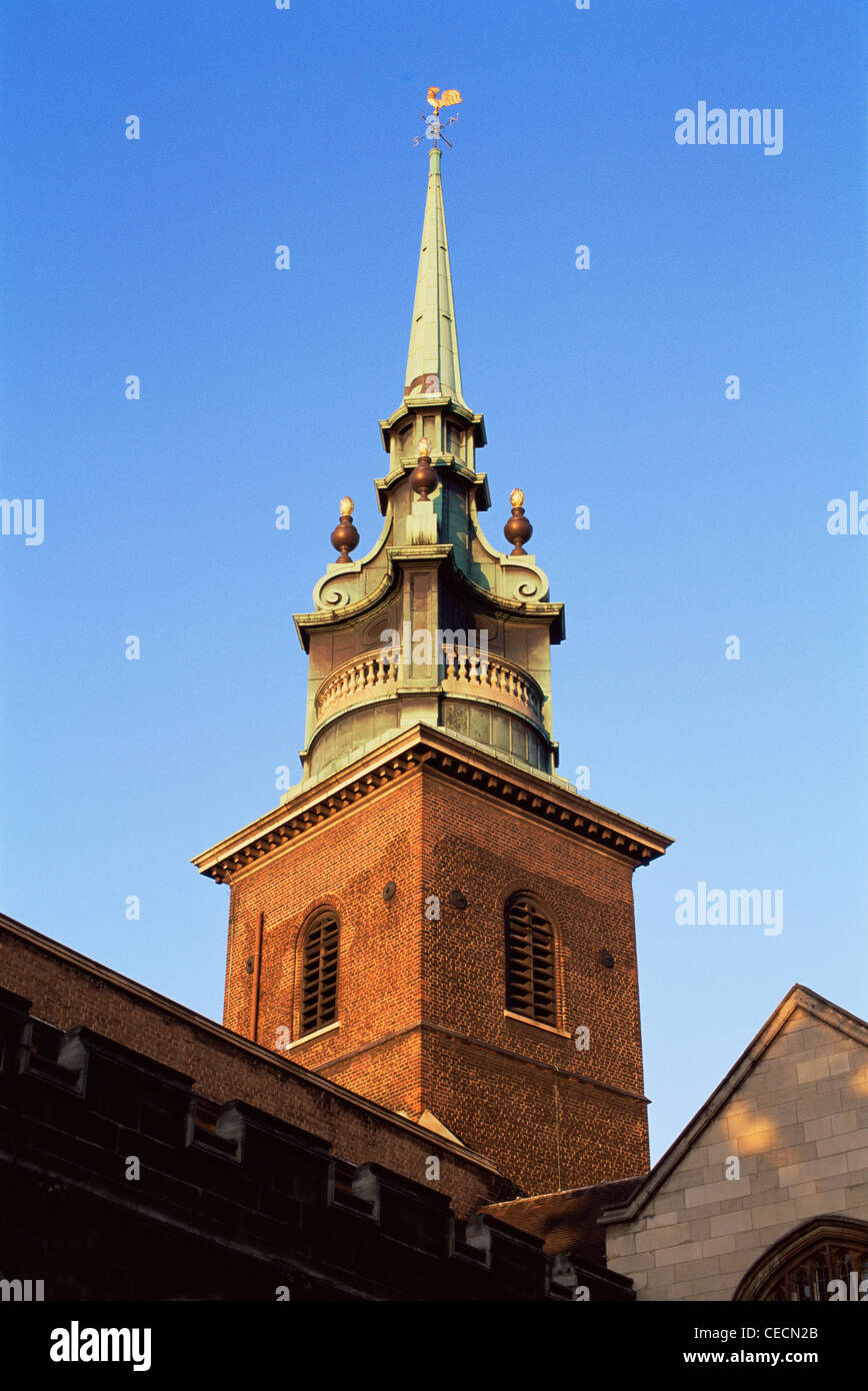 England, London, die Stadt All Hallows Turm Kirche, Kirchturm Stockfoto