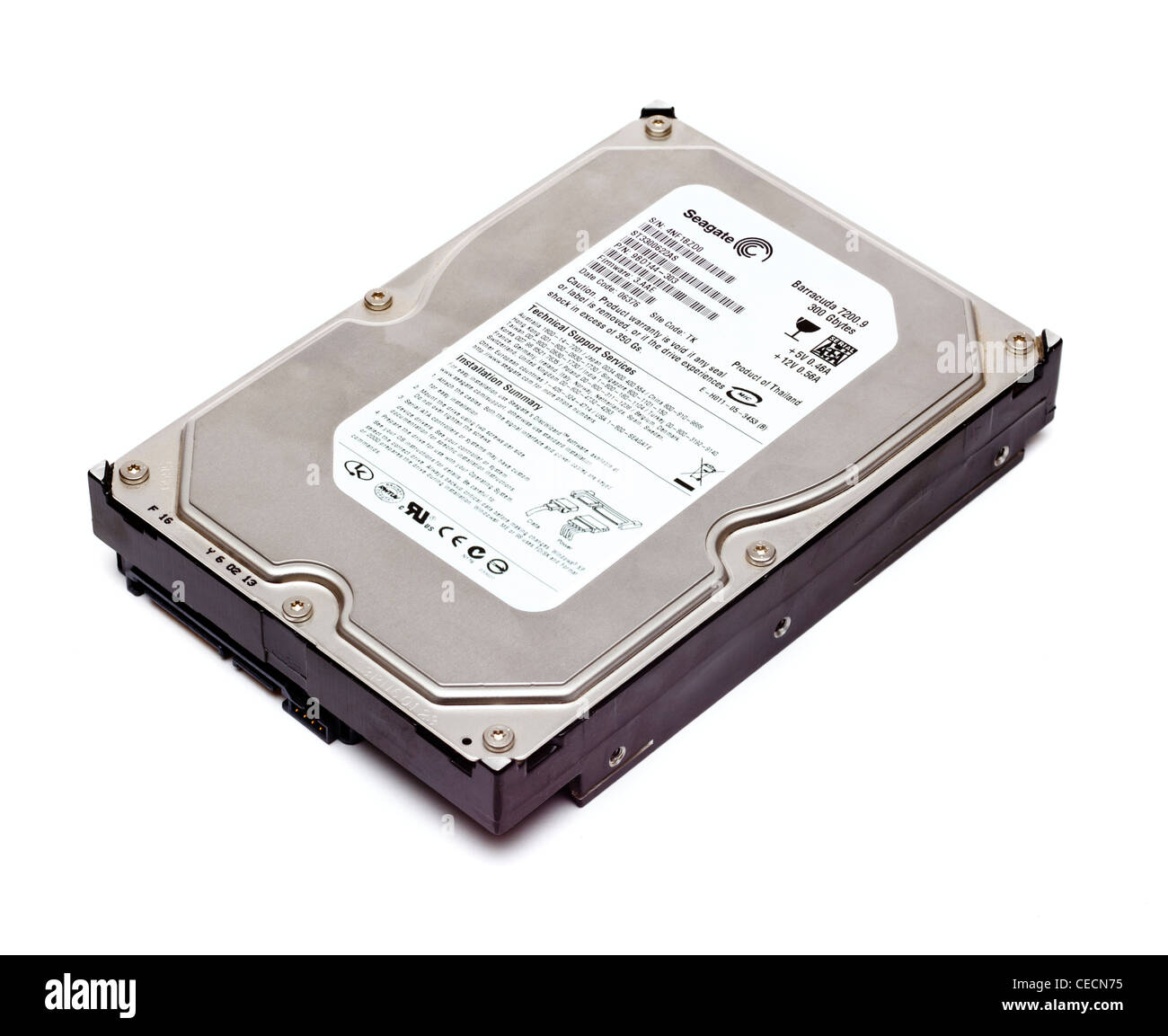 Seagate SATA2 computer hard drive on white background Stockfoto