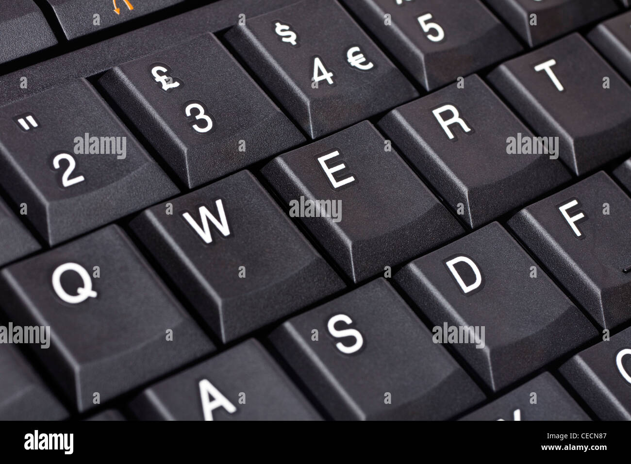 Computer Tastatur QWERTY-Tasten Nahaufnahme Stockfoto