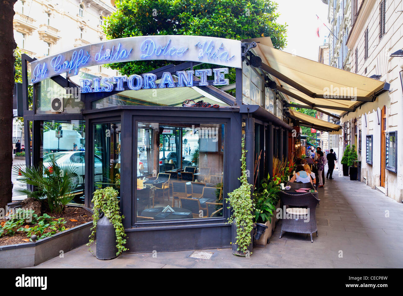 Restaurant "Il Caffè della Dolce Vita" Rom Italien Stockfoto