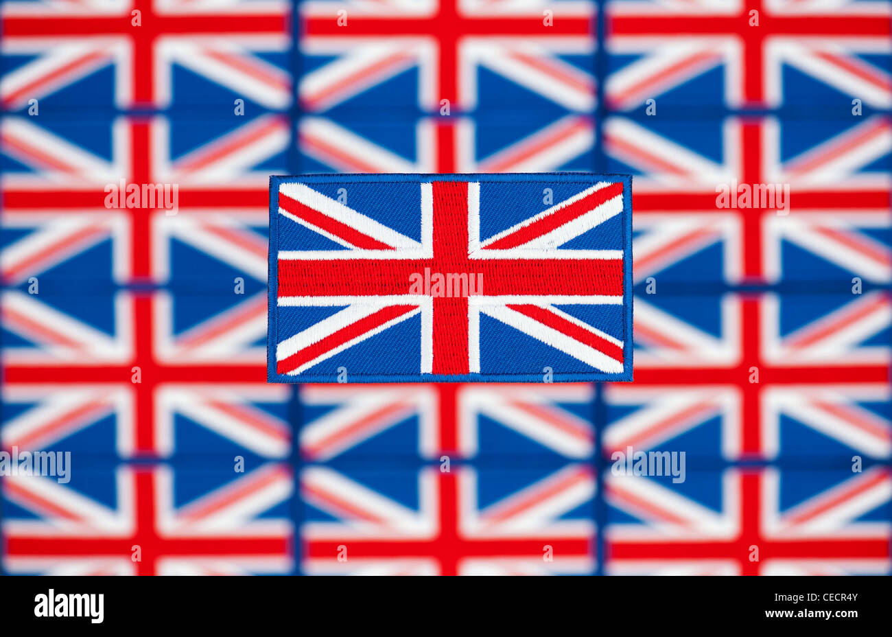 Union Jack Flagge gestickt Patch Muster Stockfoto