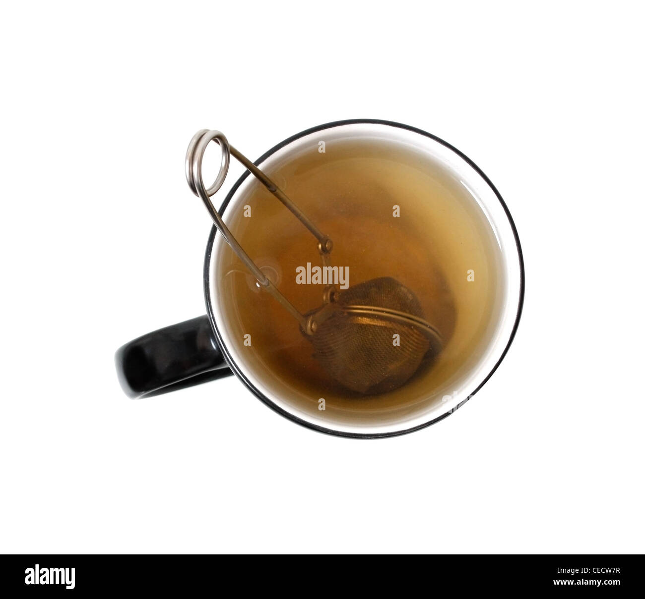 Teezubereitung in einer Tasse Stockfoto