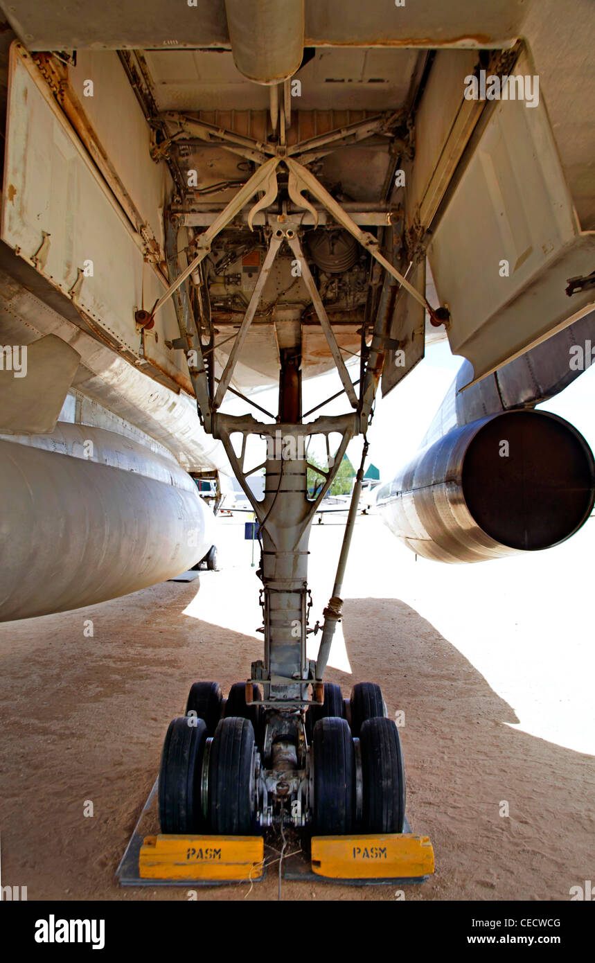 Ein Fahrwerk der Convair B-58 Hustler Überschall-Bomber in das Pima Air Museum Stockfoto