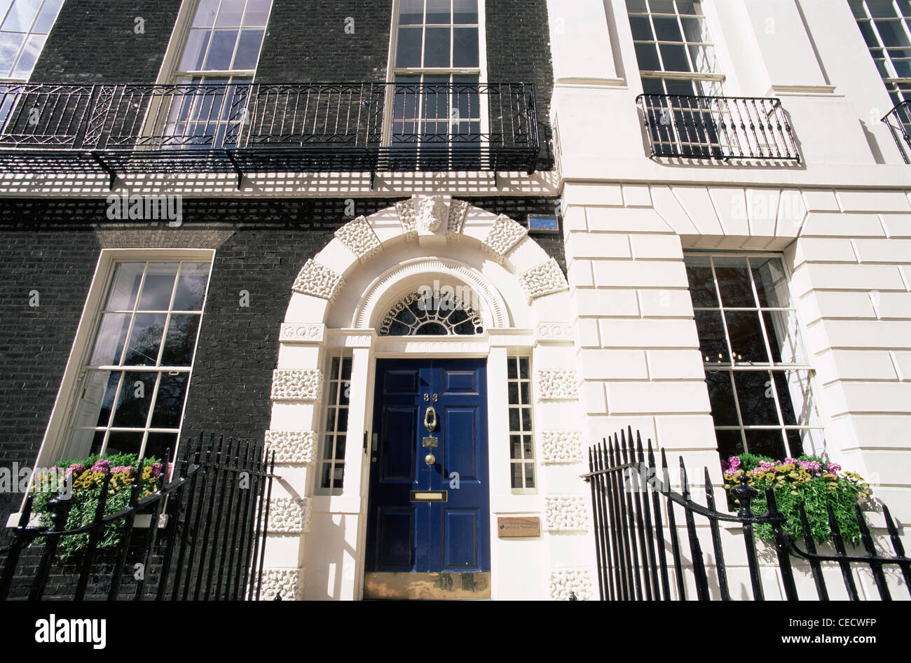 England, London, Bloomsbury, Bedford Square typischen georgianischen Architektur Stockfoto